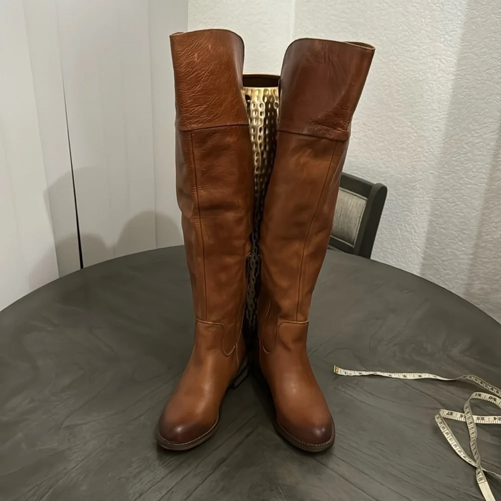 Franco Sarto Leather Over the Knee Boots Haleen (Wide Calf)